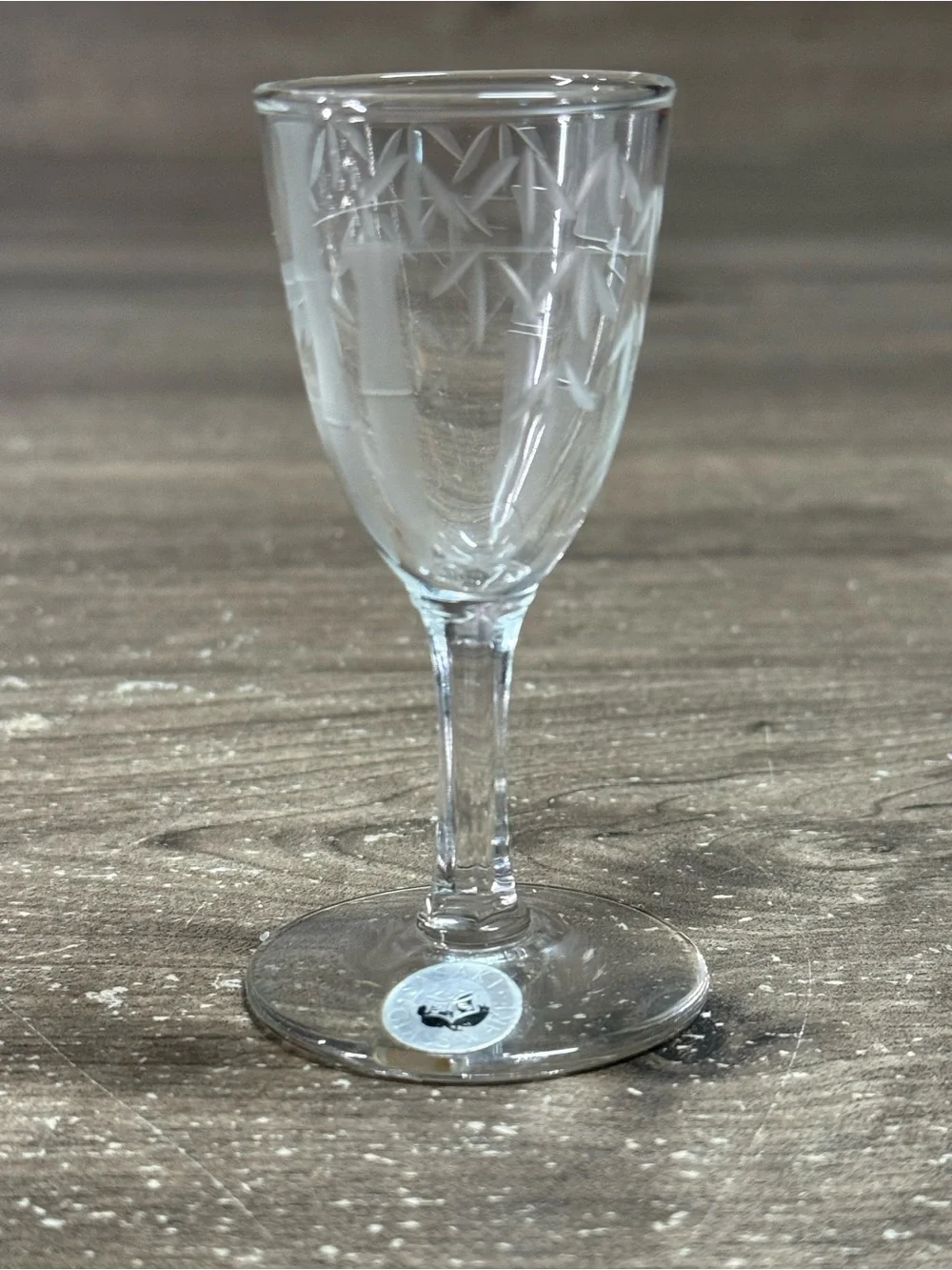 (4) Vintage Noritake Sasaki Bamboo Etched Glassware Cordial Glasses Set of 4